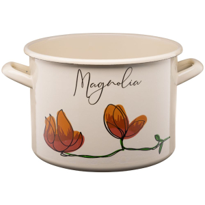 Garnek emaliowany FLORES 22cm/6L wzór 1